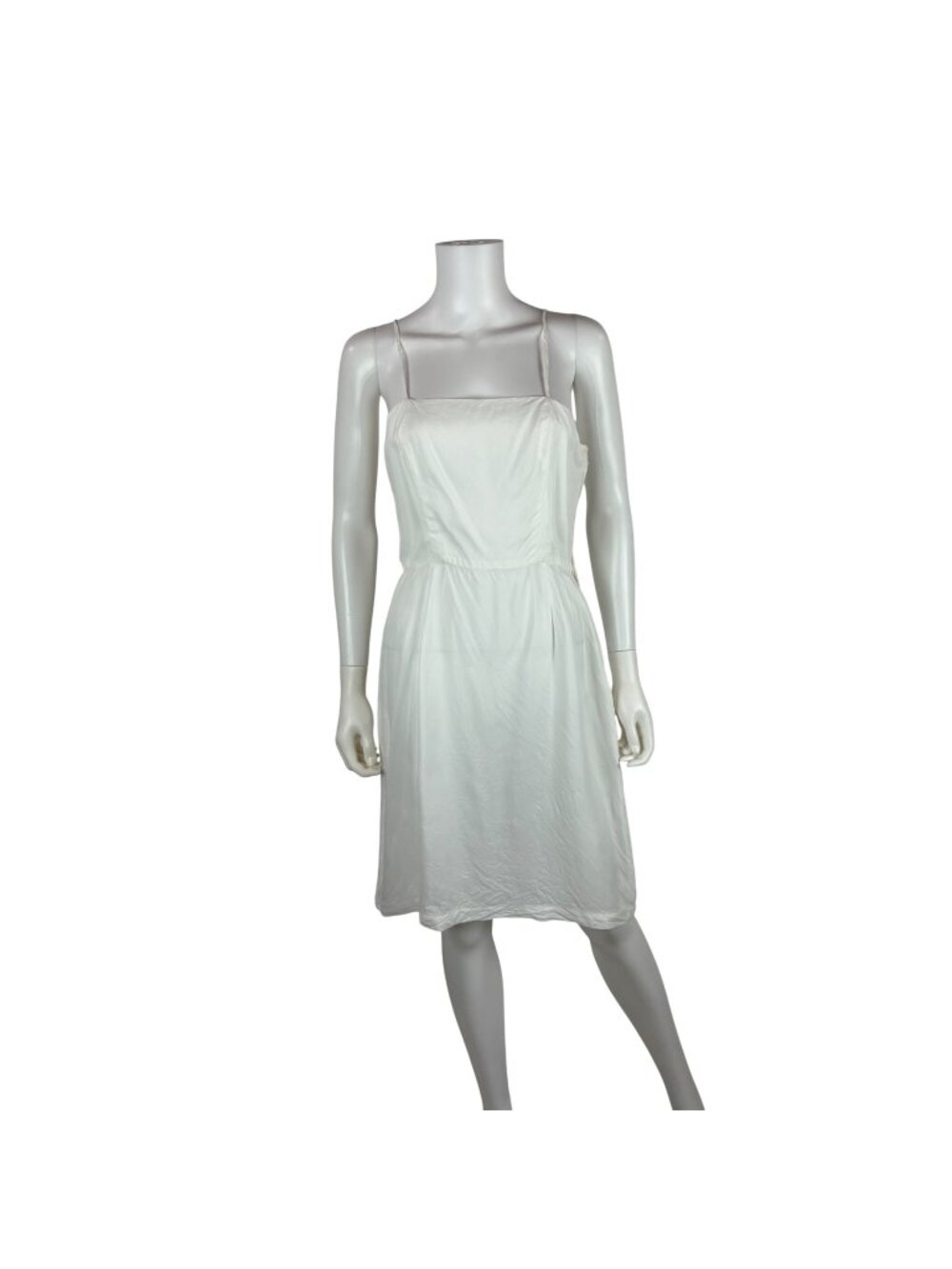 Vintage 90s Slip Dress Womens Extra Small White Knee Length Lingerie